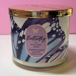 NWT Bath & Body Works Butterfly Candle 3 Wick